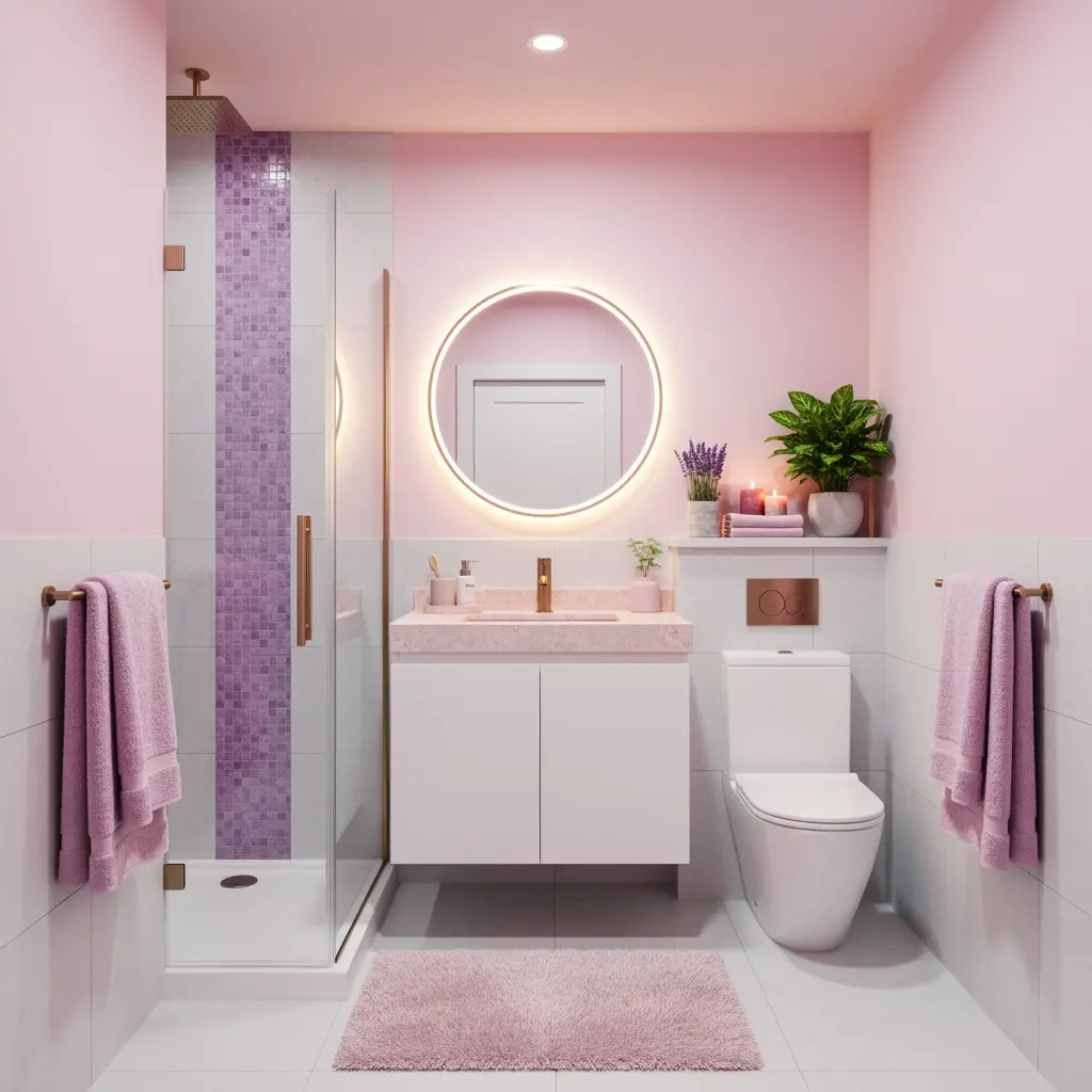 Pink and Purple Cozy Bathroom Aesthetic Ideas
