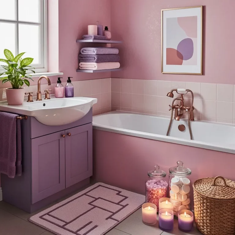 Pink and Purple Cozy Bathroom Aesthetic Ideas