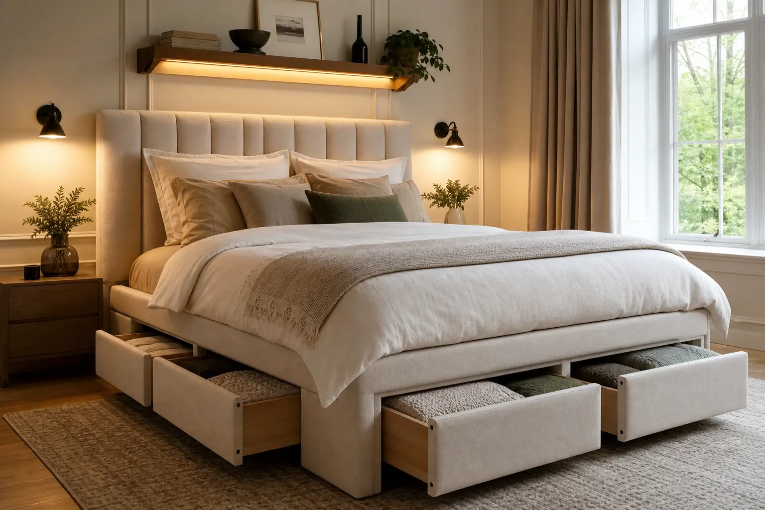Cozy Bedroom Ideas with Built-In Storage