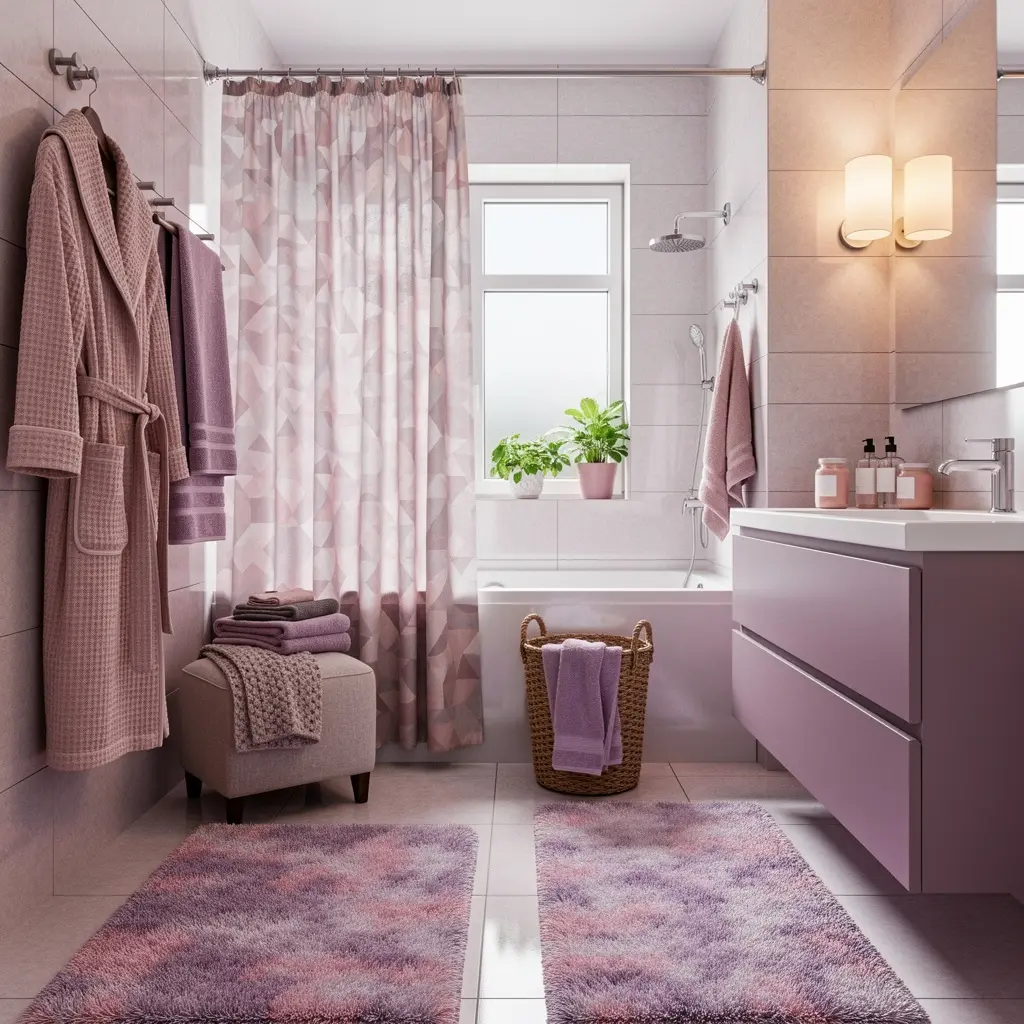 Pink and Purple Cozy Bathroom Aesthetic Ideas