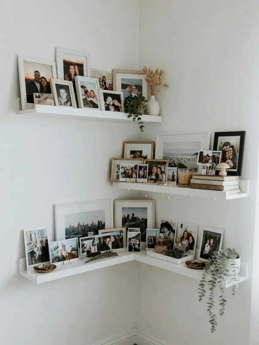 White Corner Wall Shelf Ideas