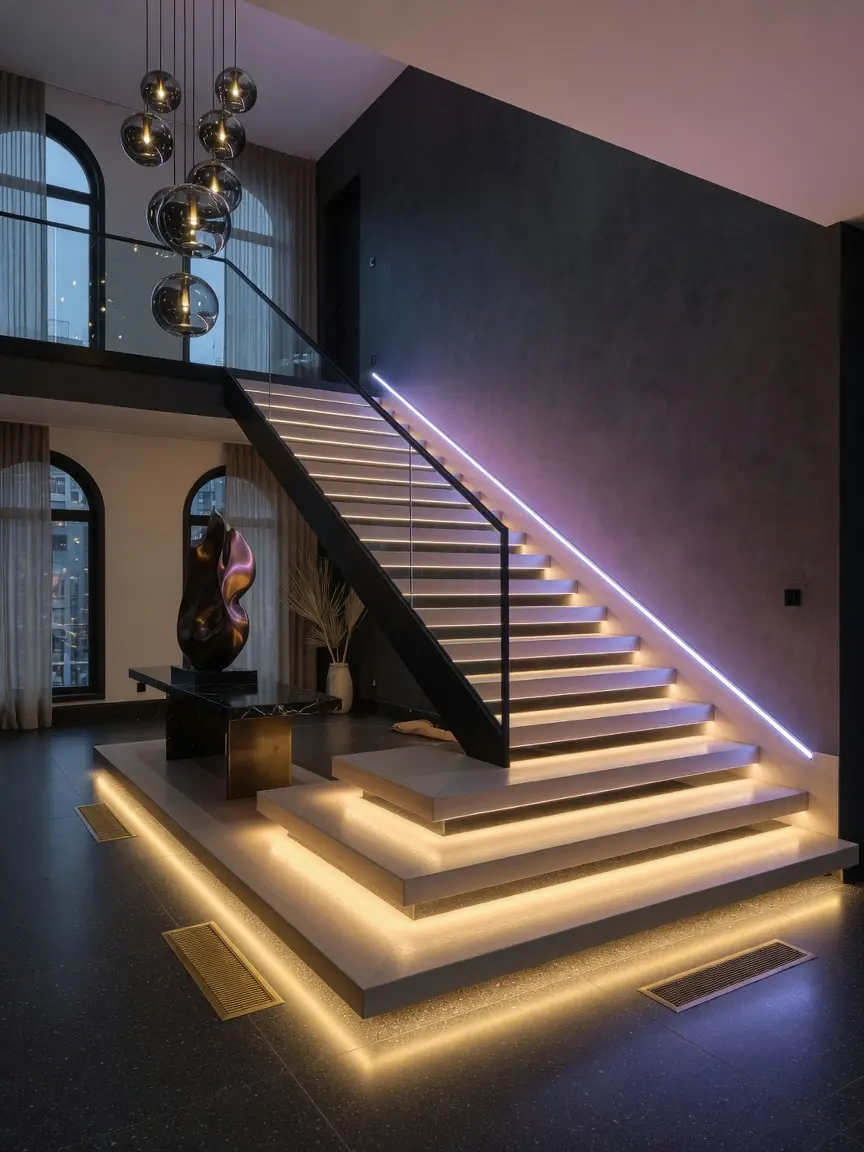 Modern LED Staircase Design Ideas