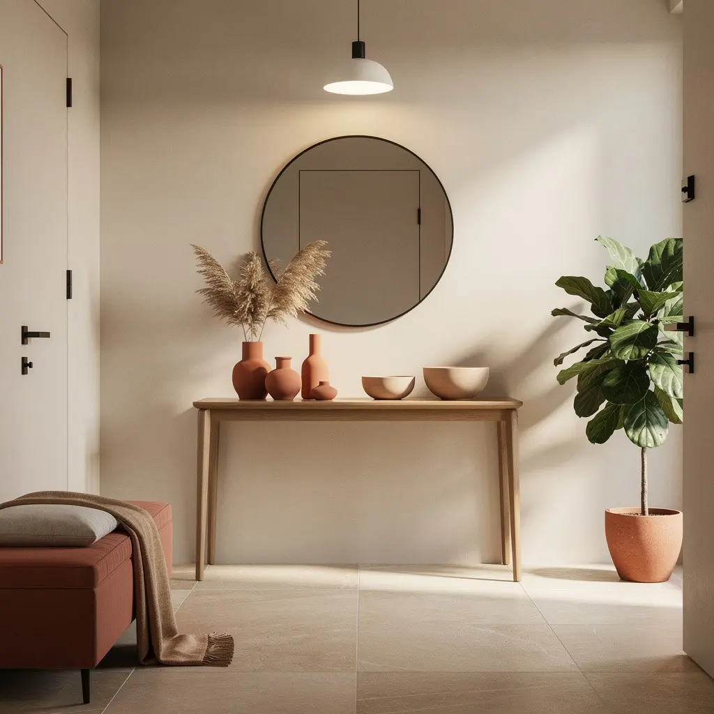 Terracotta and Sand Beige Entryway Decor Ideas