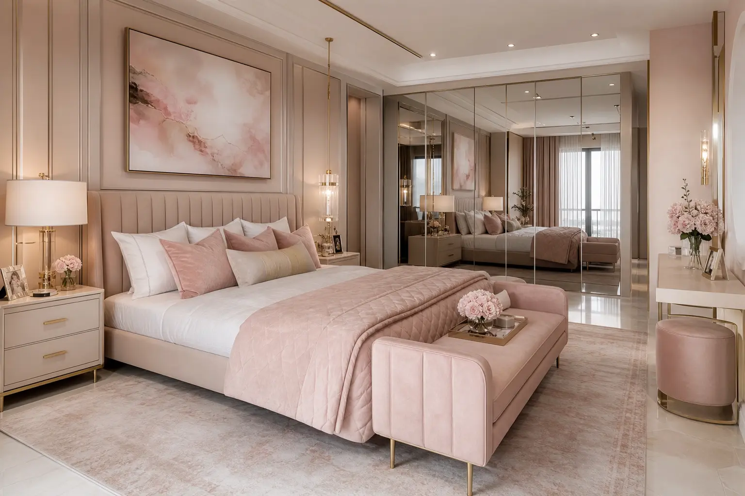 Beige Luxury Bedroom Design Ideas