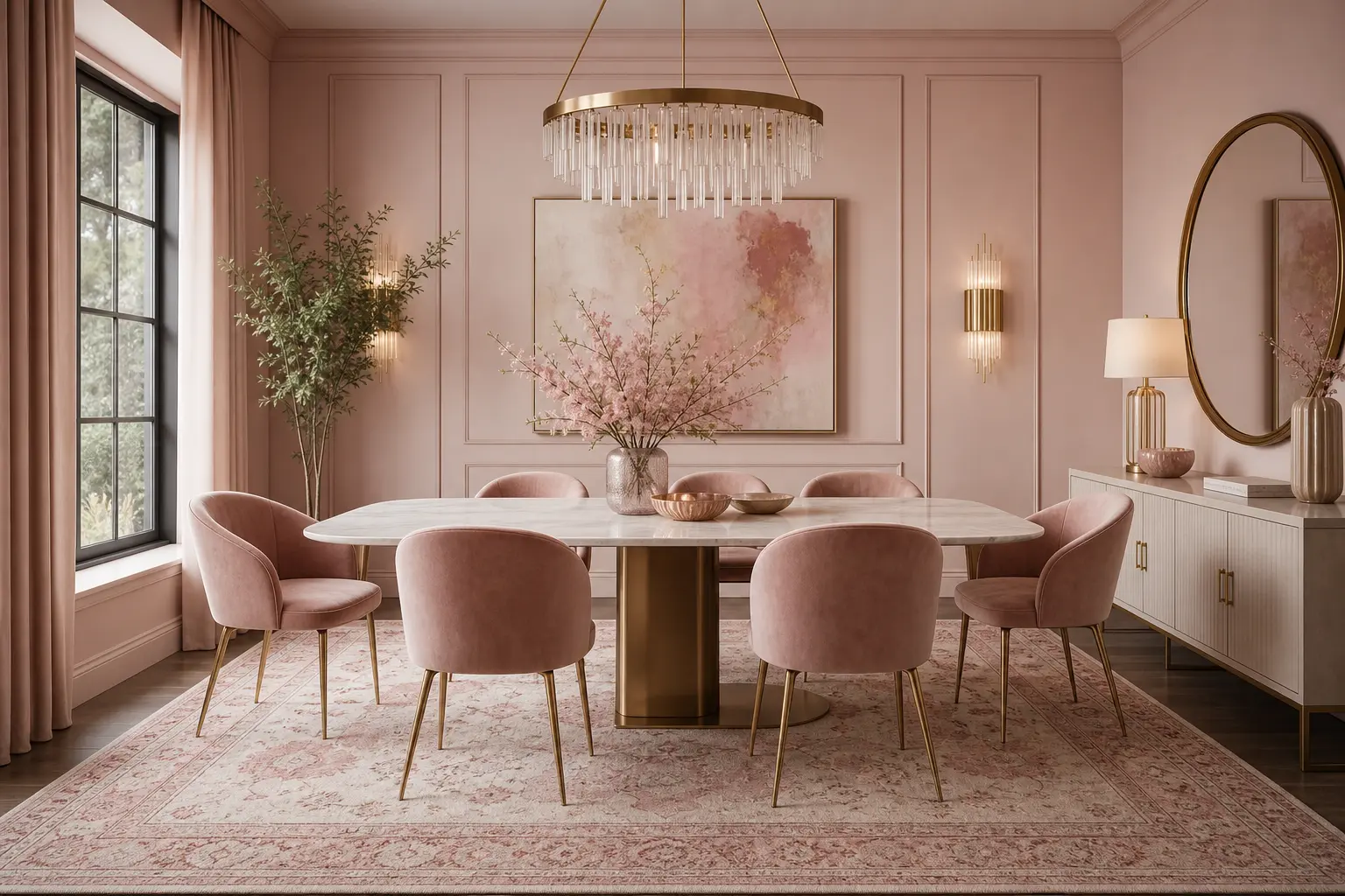 Blush Pink Dining Room Decor Ideas