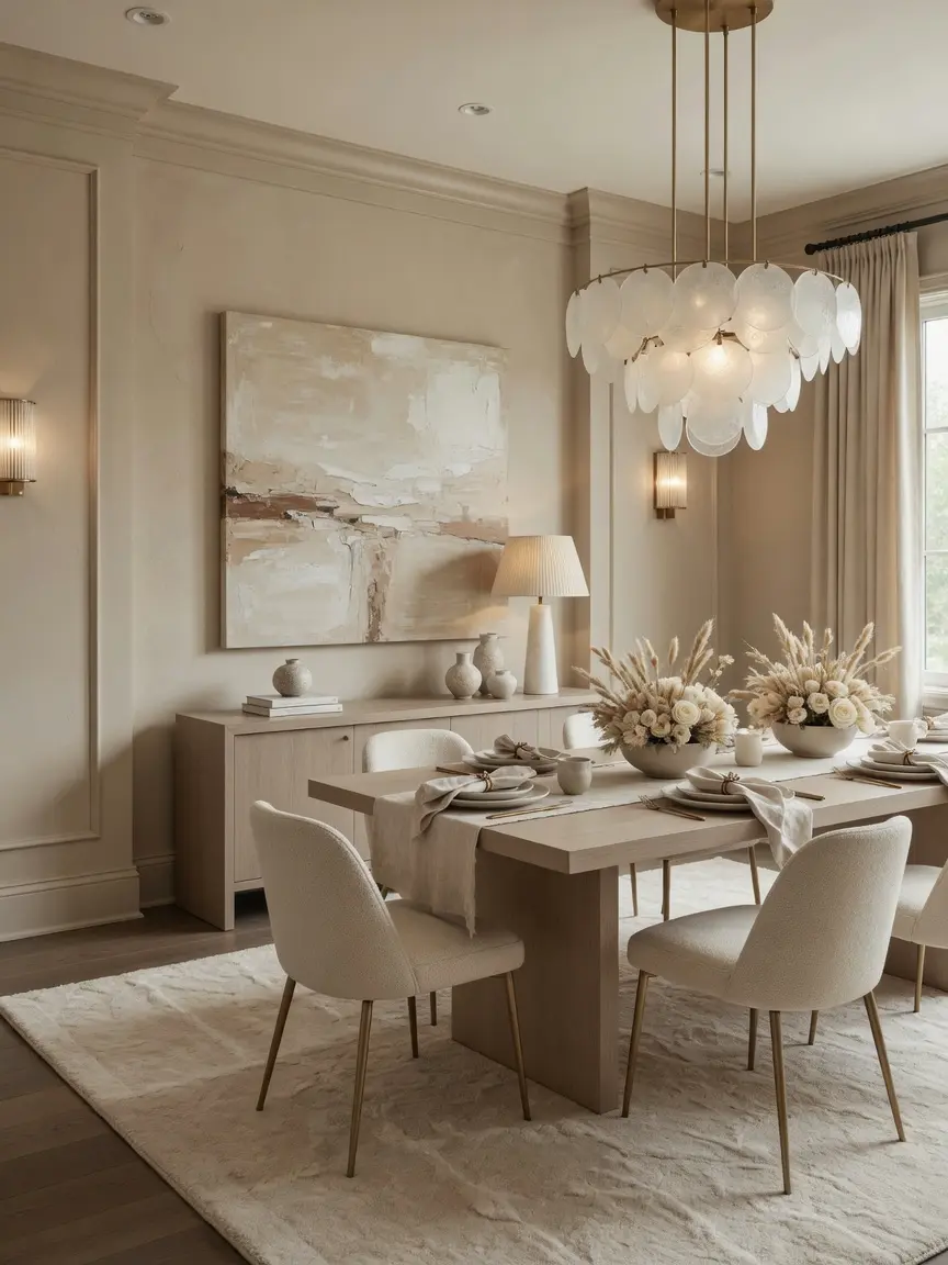 Modern Beige Dining Room Ideas