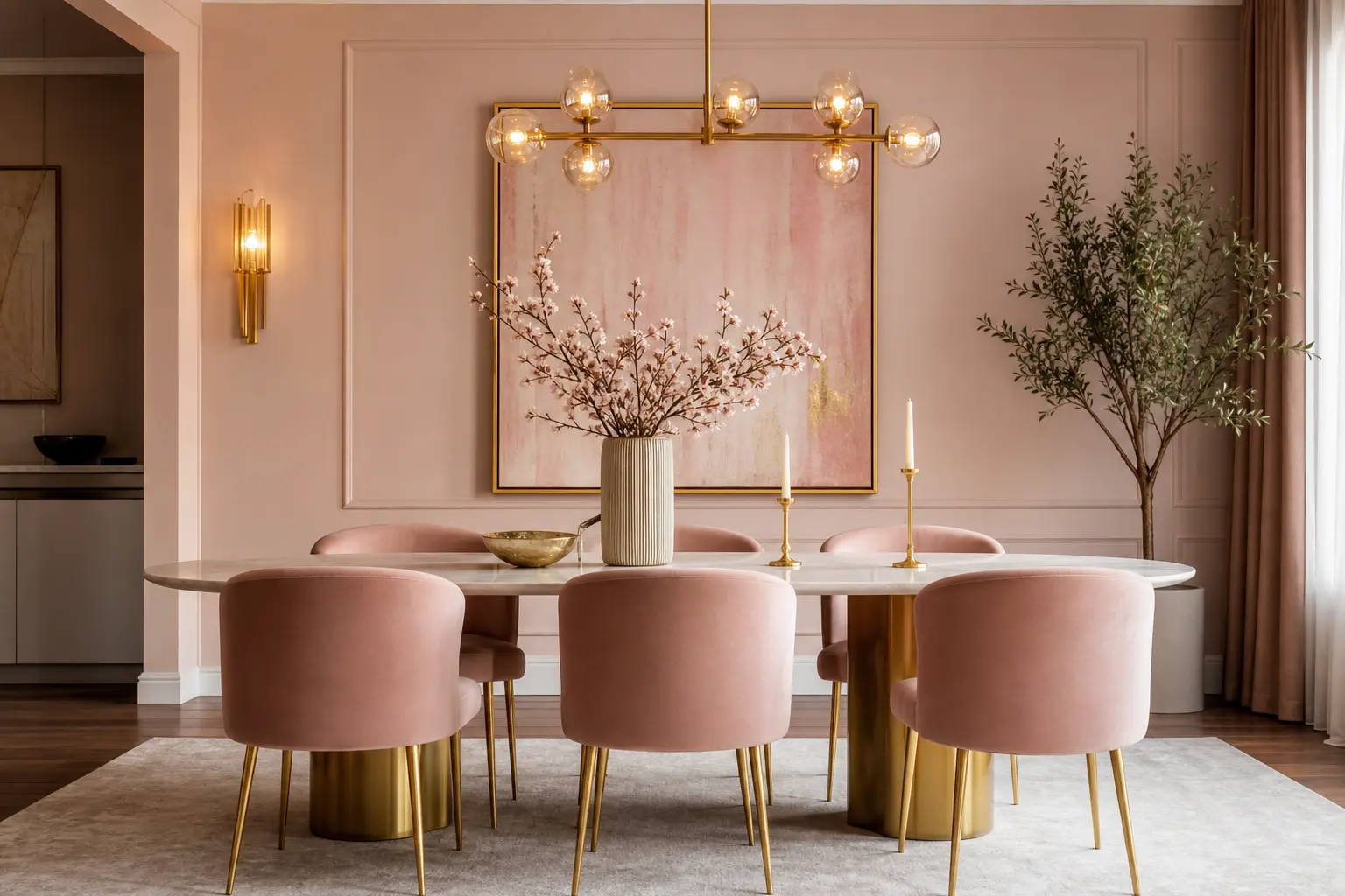 Blush Pink Dining Room Decor Ideas