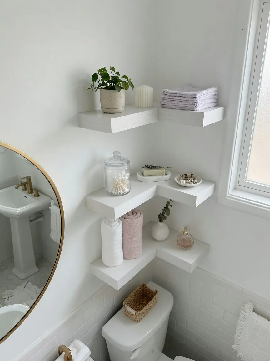 White Corner Wall Shelf Ideas