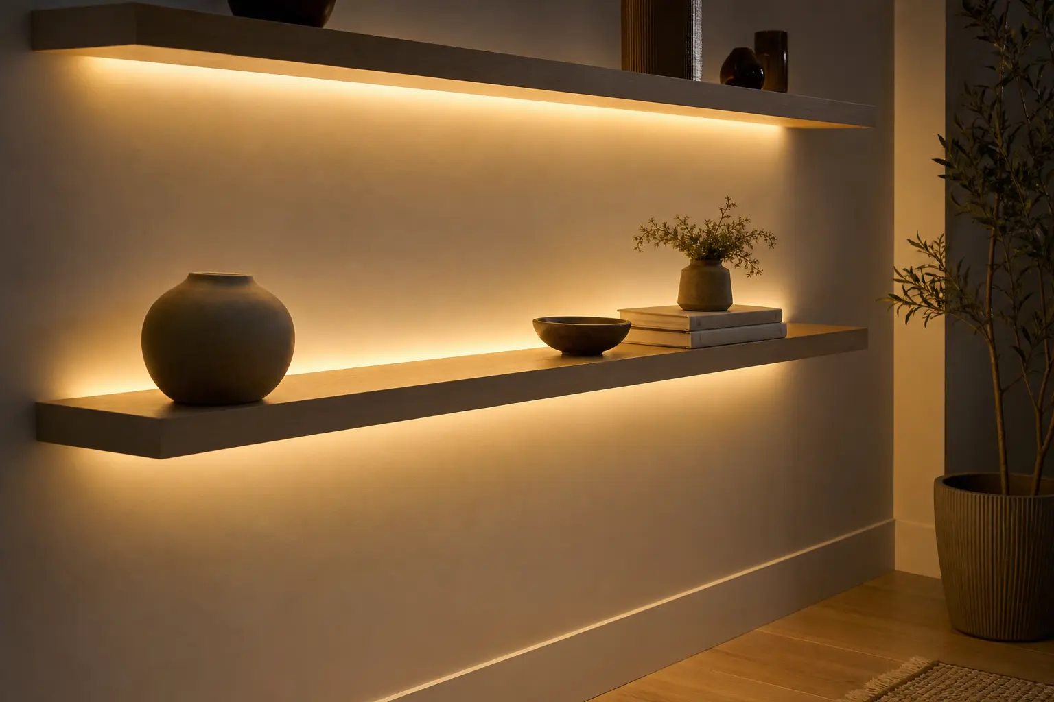 Aesthetic Backlit Floating Shelf Ideas