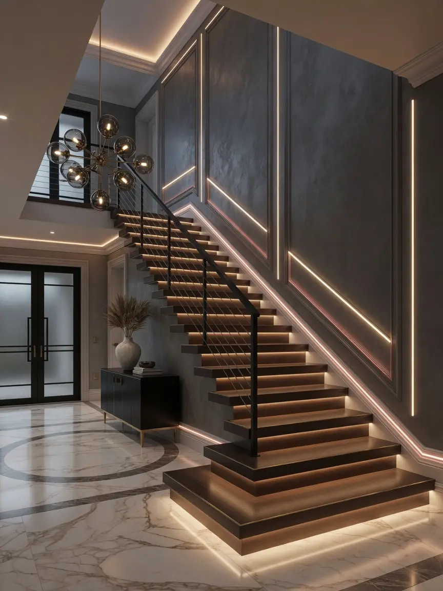 Modern LED Staircase Design Ideas