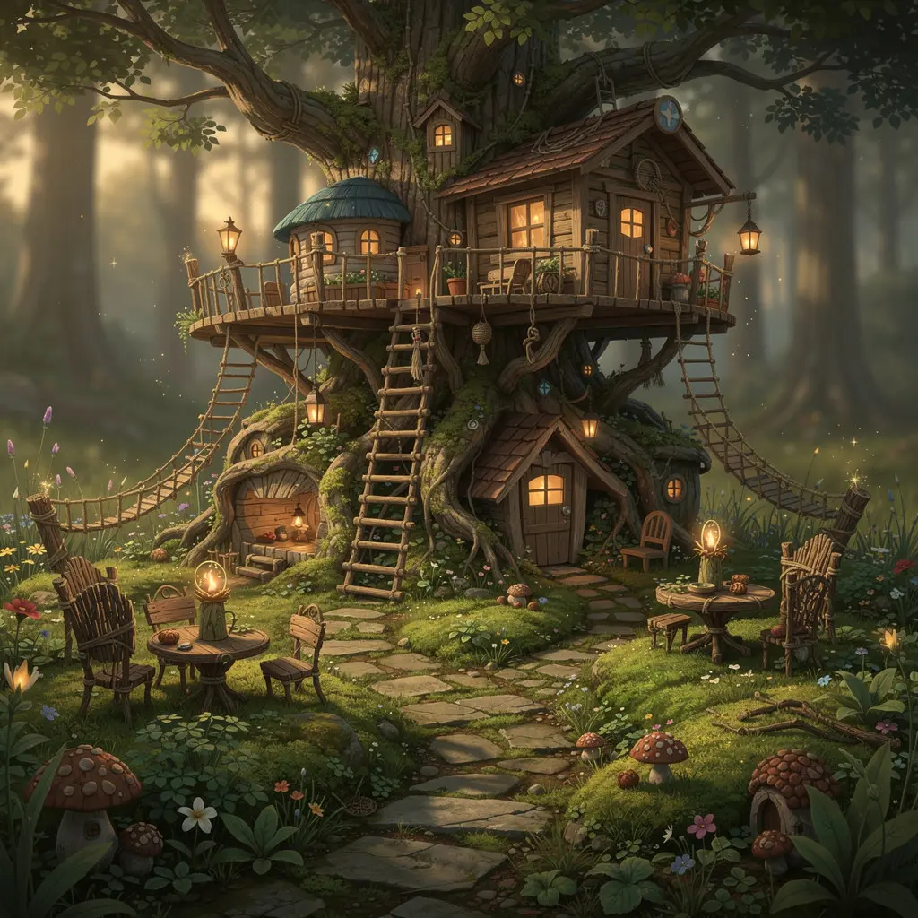 Magical Treehouse and Fairy Garden
