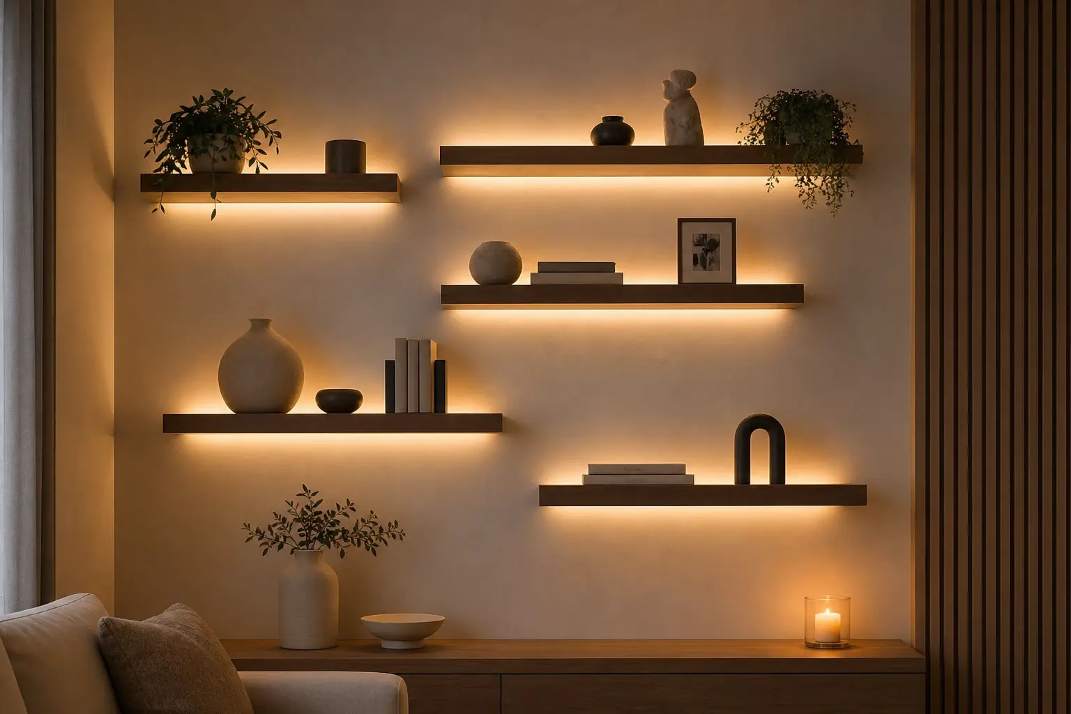 Aesthetic Backlit Floating Shelf Ideas