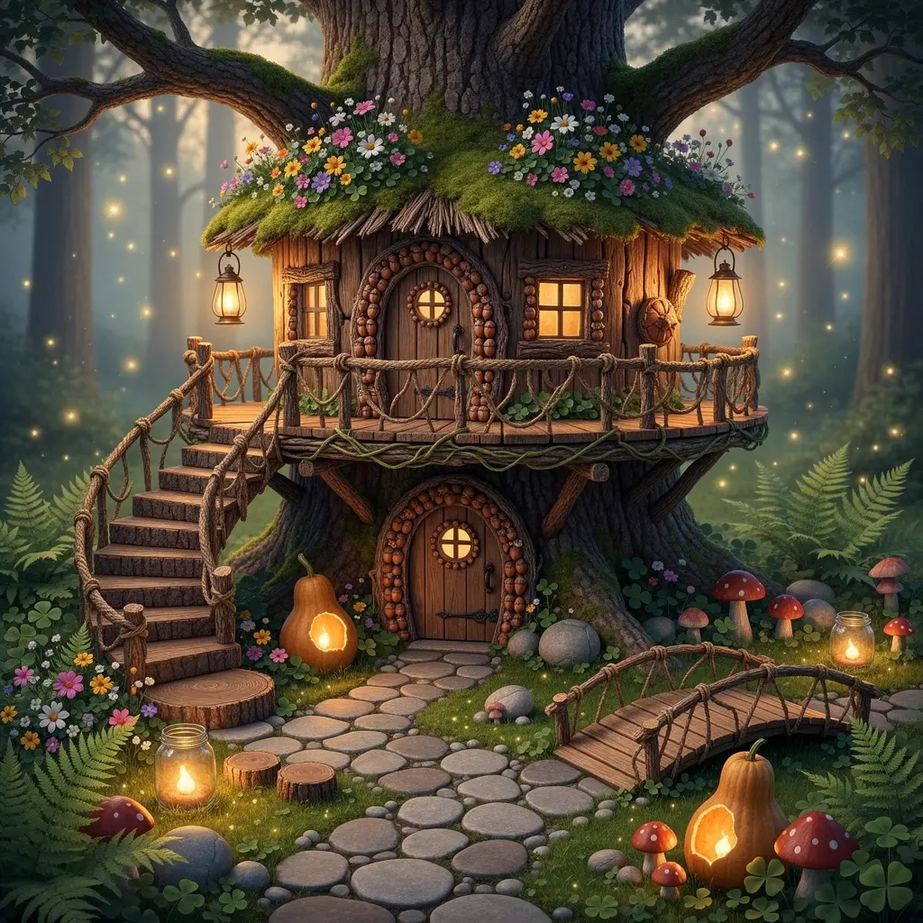 Magical Treehouse and Fairy Garden