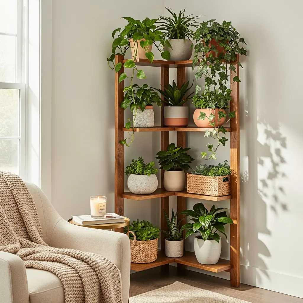 Cozy Corner Plant Shelf