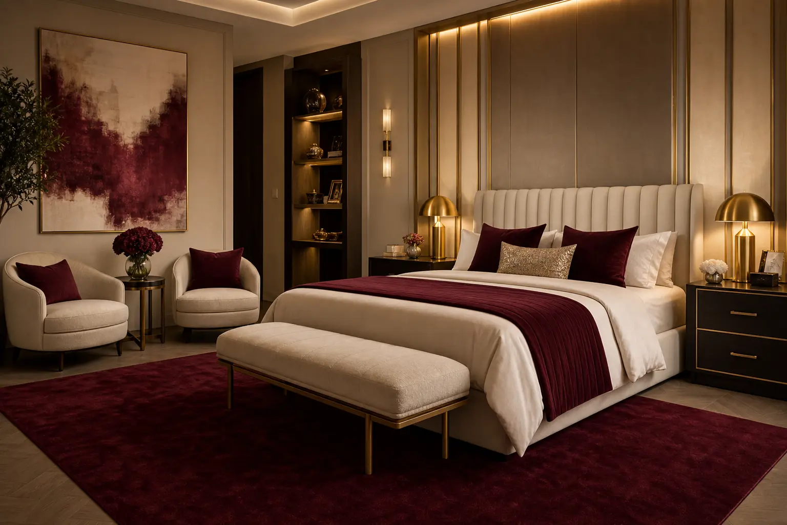 Modern Luxury Bedroom Design Ideas with Warm White