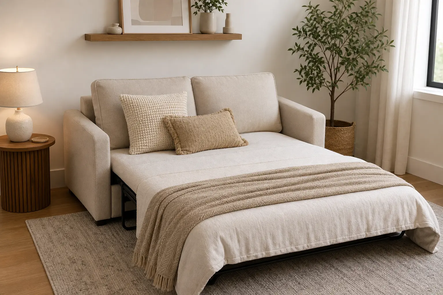 Beige Couch Bed Ideas for Small Spaces