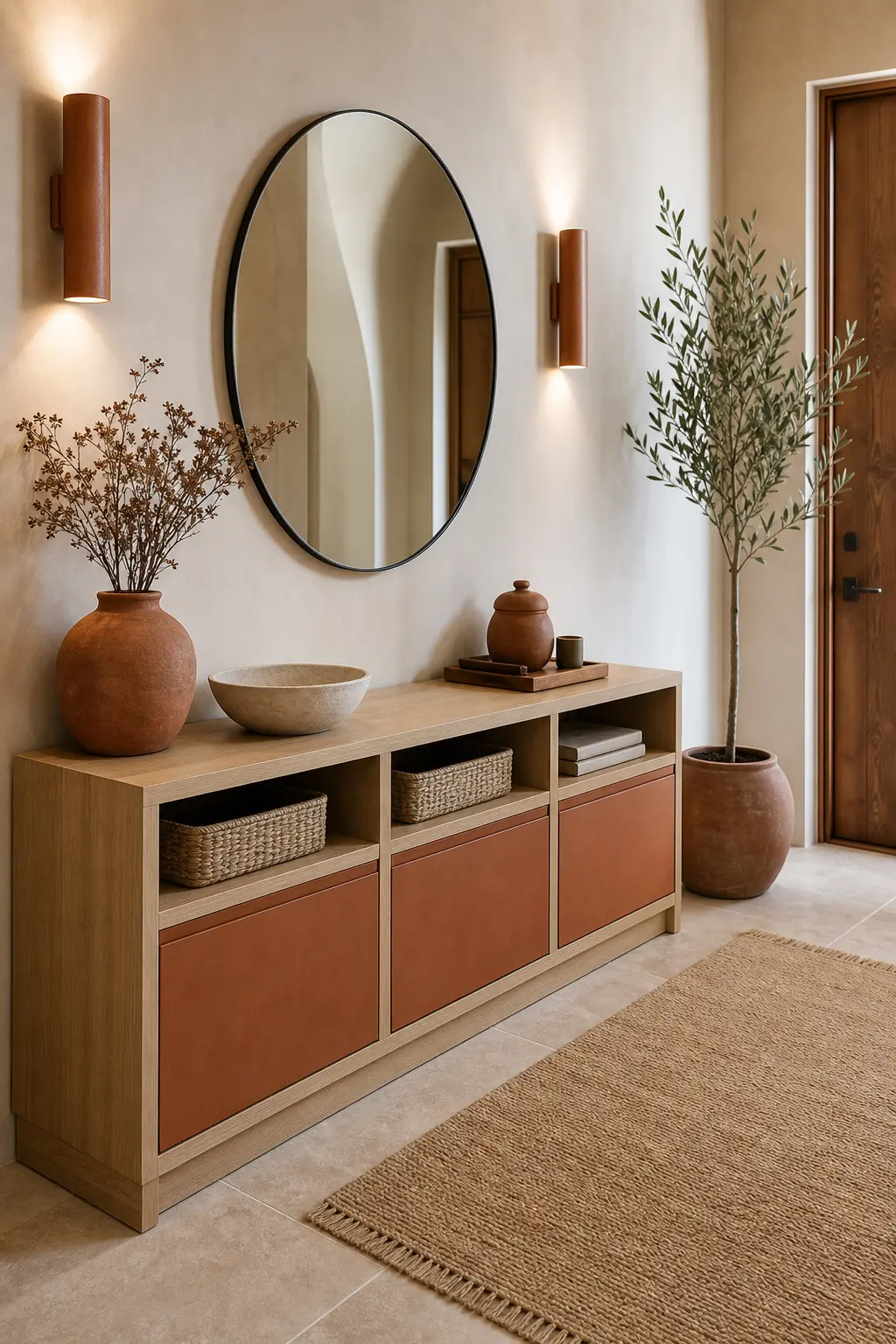 Terracotta and Sand Beige Entryway Decor Ideas