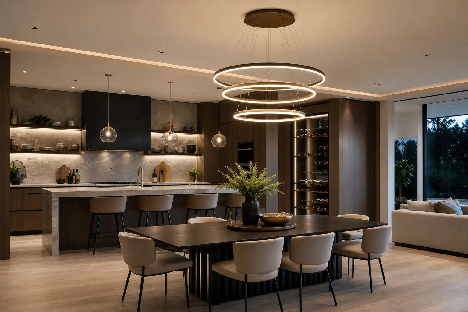 Modern LED Ring Chandelier Ideas