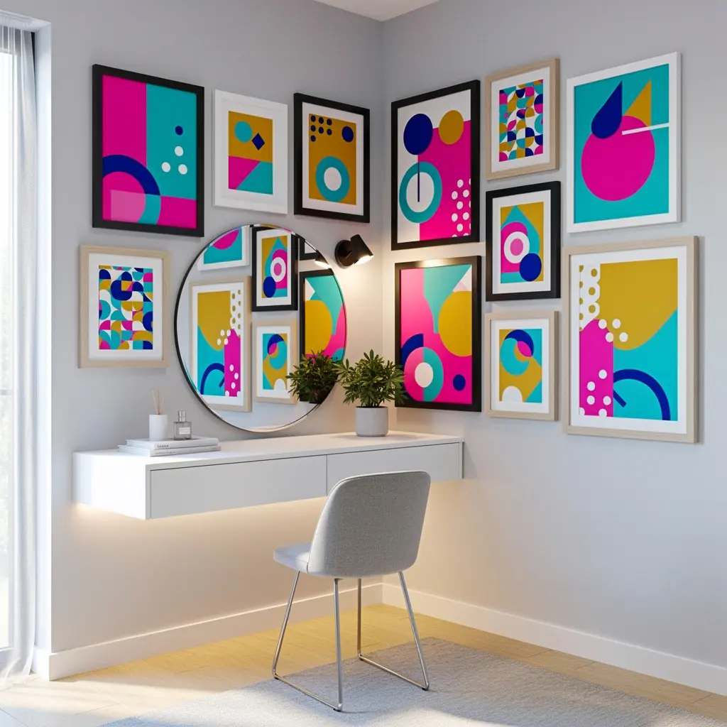 Modern Colorful Pop Vanity Corner Ideas