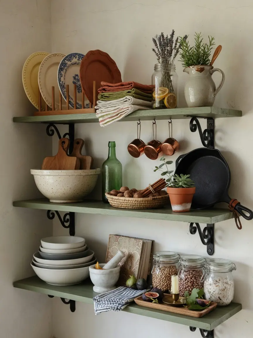 Curated Kitchen Open Shelving