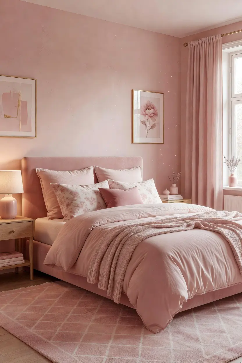 Cozy Blush Pink Bedroom Ideas for Couples