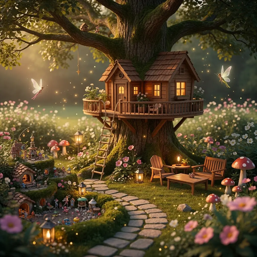 Magical Treehouse and Fairy Garden