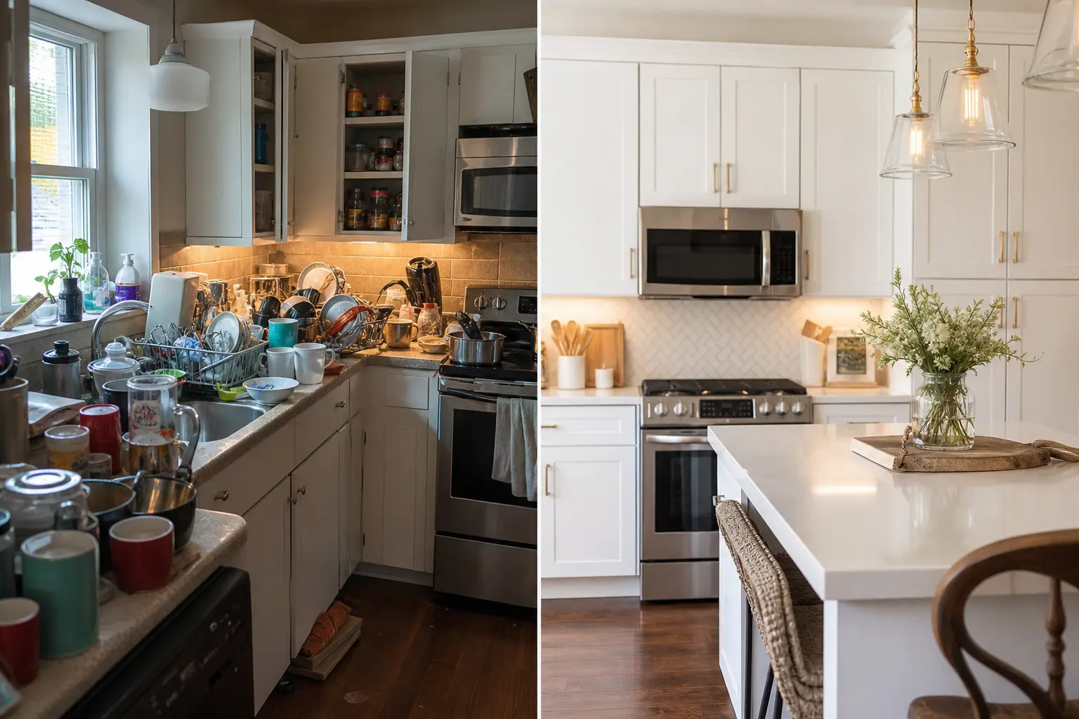 Kitchen Clutter Before & After Transformation Ideas