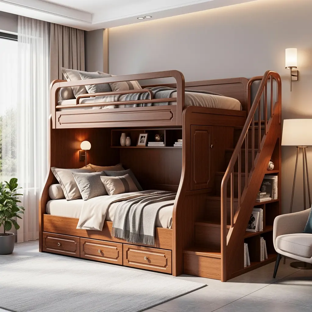 Luxury Space-Saving Bunk Bed with Storage