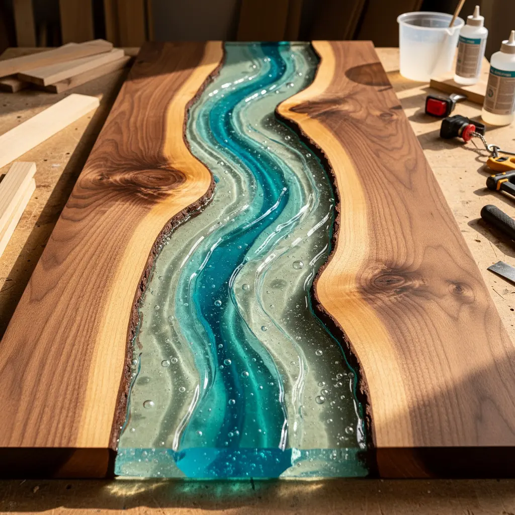 DIY Resin River Wall Art