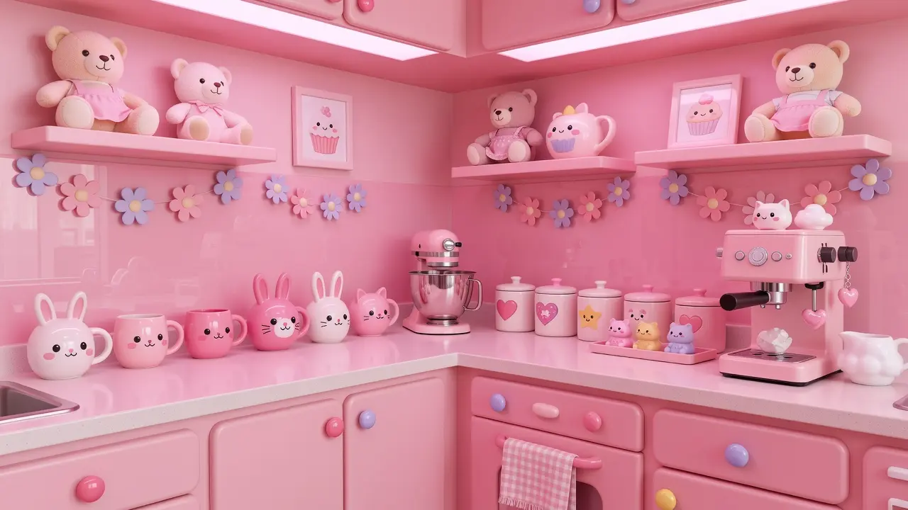 Cute Pink Kitchen Decor
