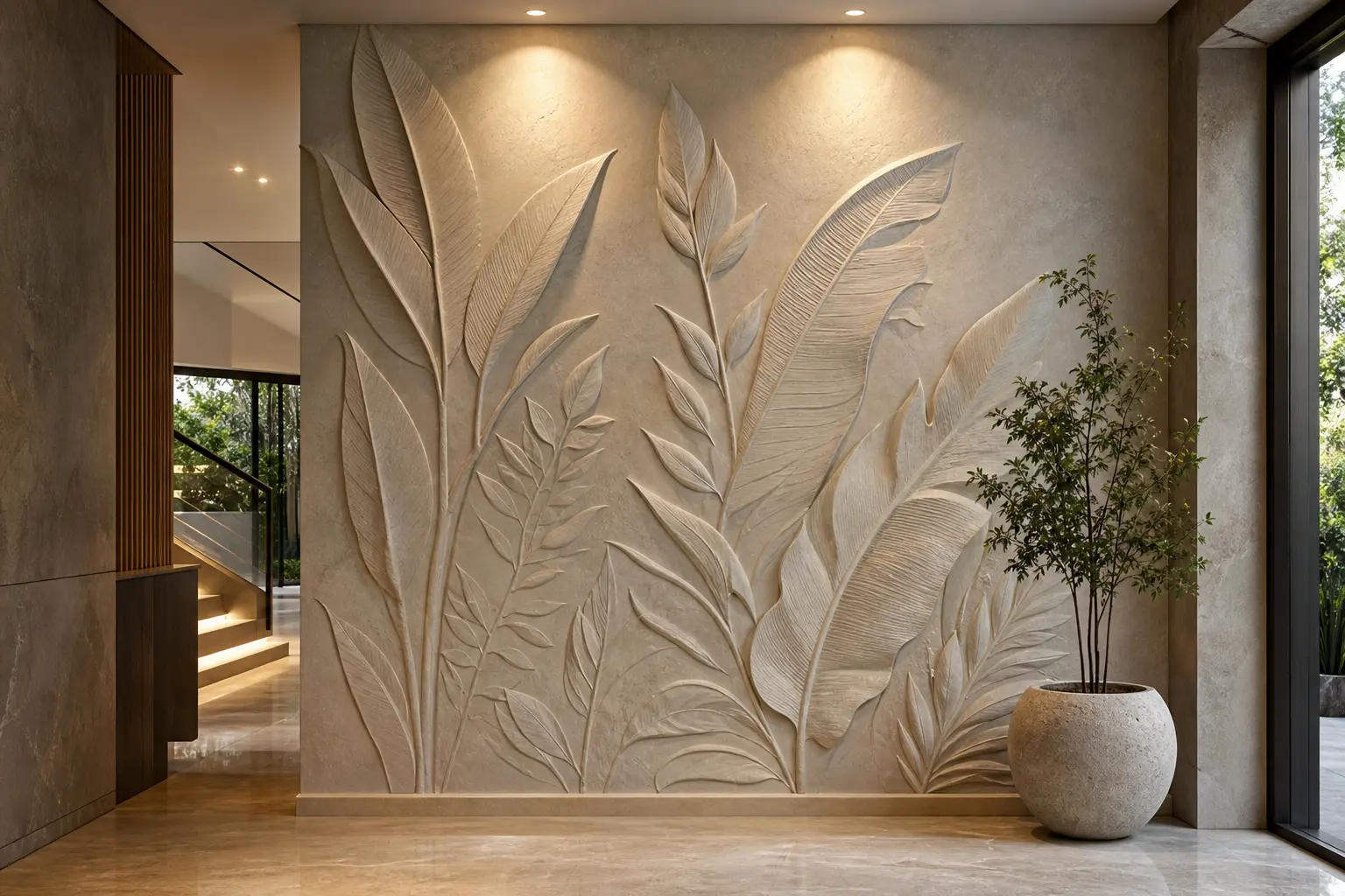 Luxury 3D Wall Mural Design Ideas for a Modern Entryway