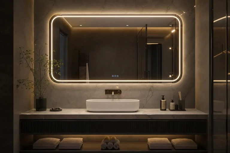 Modern LED Bathroom Mirror Ideas with Touch Sensors