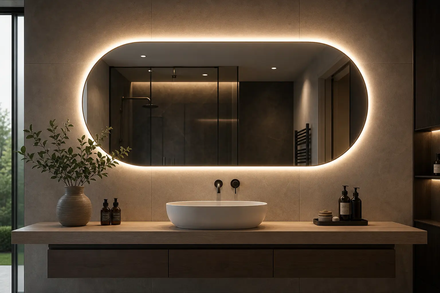 Modern LED Bathroom Mirror Ideas with Touch Sensors