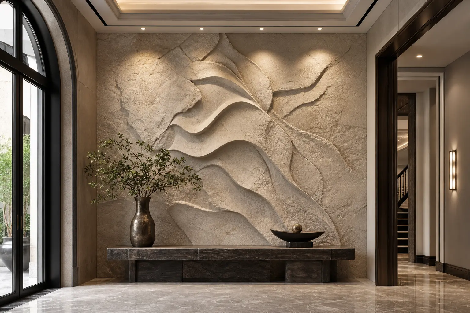 Luxury 3D Wall Mural Design Ideas for a Modern Entryway