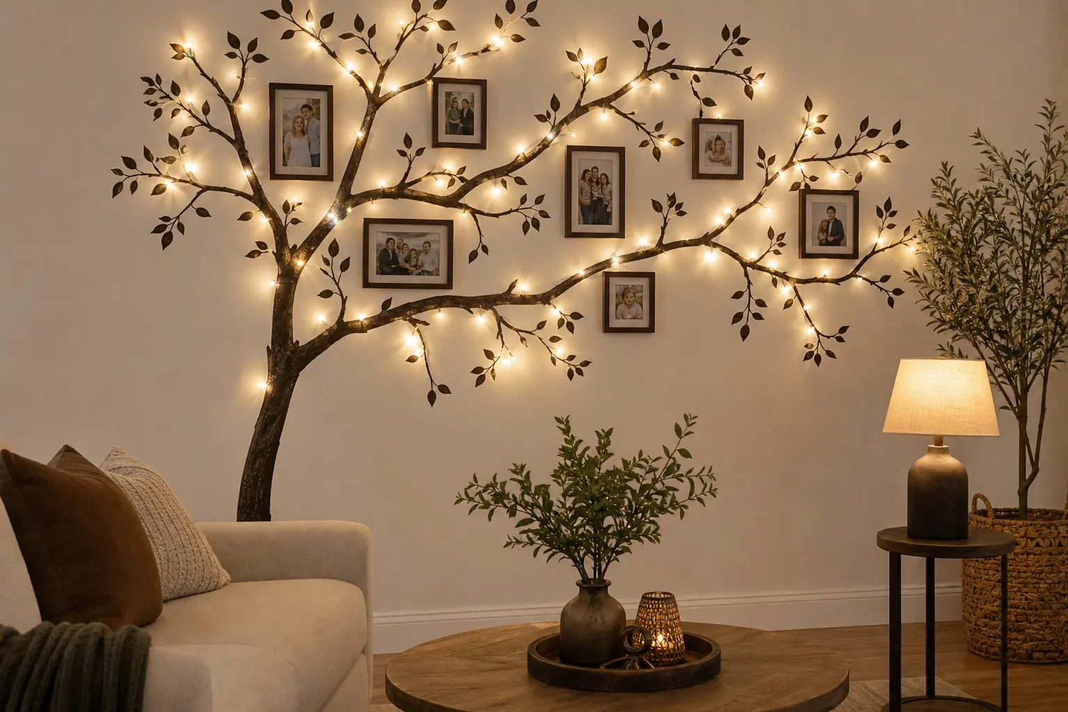 Elegant Tree Wall Sticker Ideas with Photo Frames