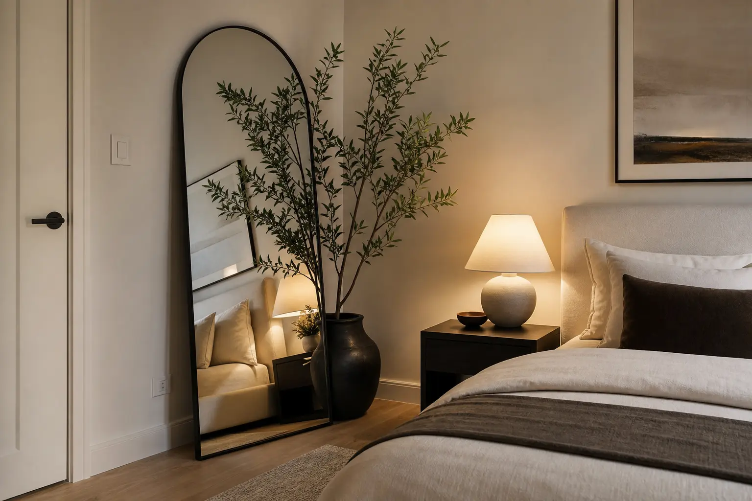 Modern Bedroom Mirror Corner Decor Ideas