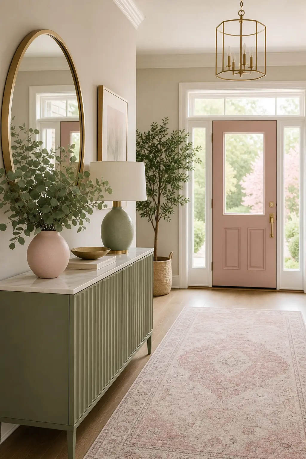 Sage Green & Blush Pink Entryway Decor Ideas