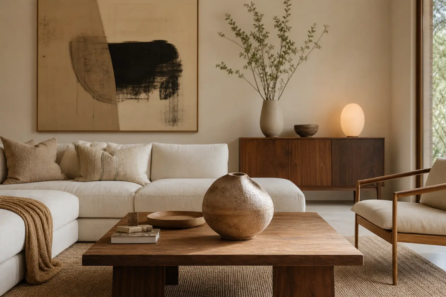 Modern Warm Japandi Living Room Ideas