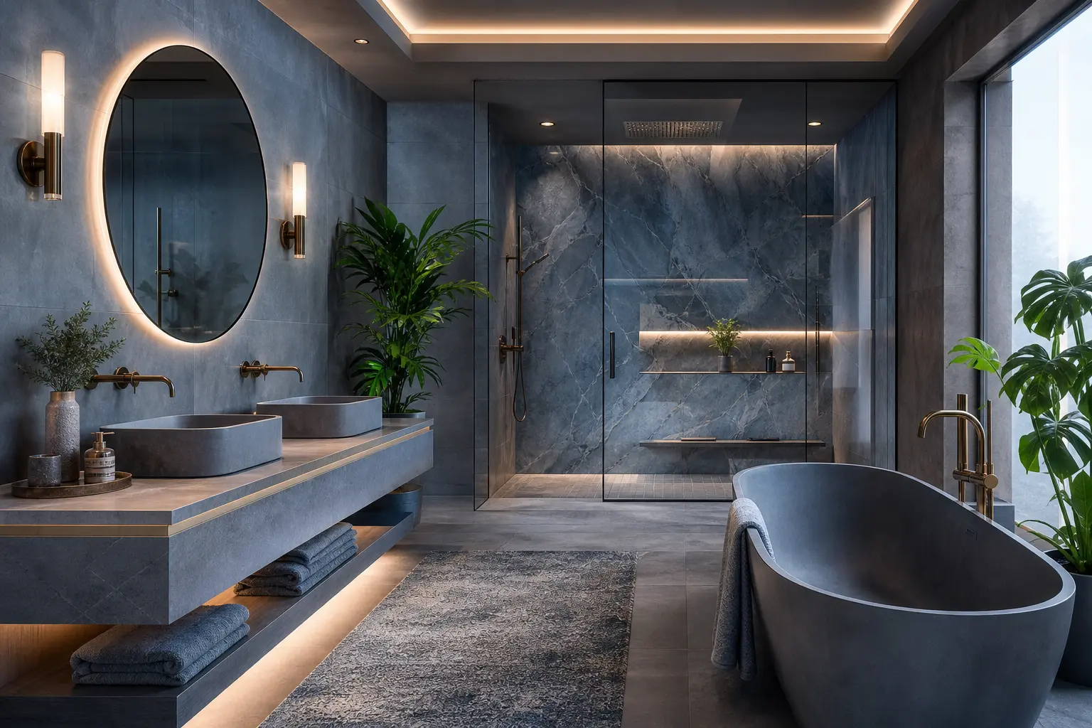 Dusty Blue Luxury Bathroom Ideas