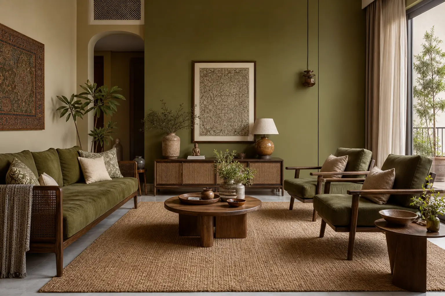 Aesthetic Olive Green Living Room Decor Ideas
