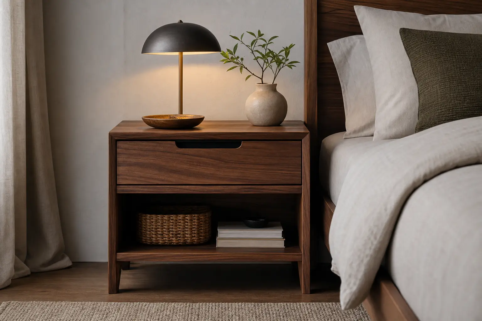 Solid Wood Bedside Table Ideas