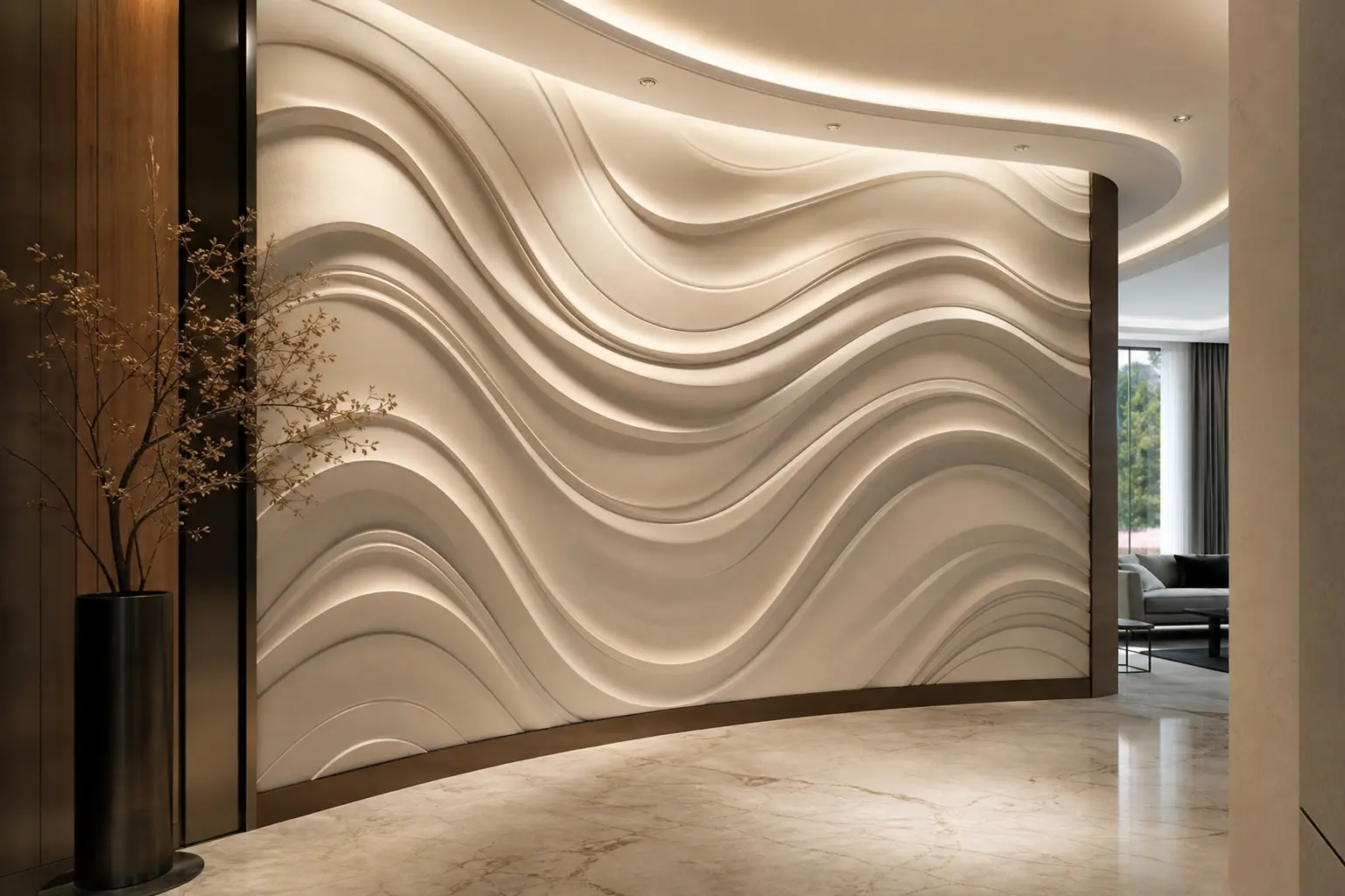 Luxury 3D Wall Mural Design Ideas for a Modern Entryway