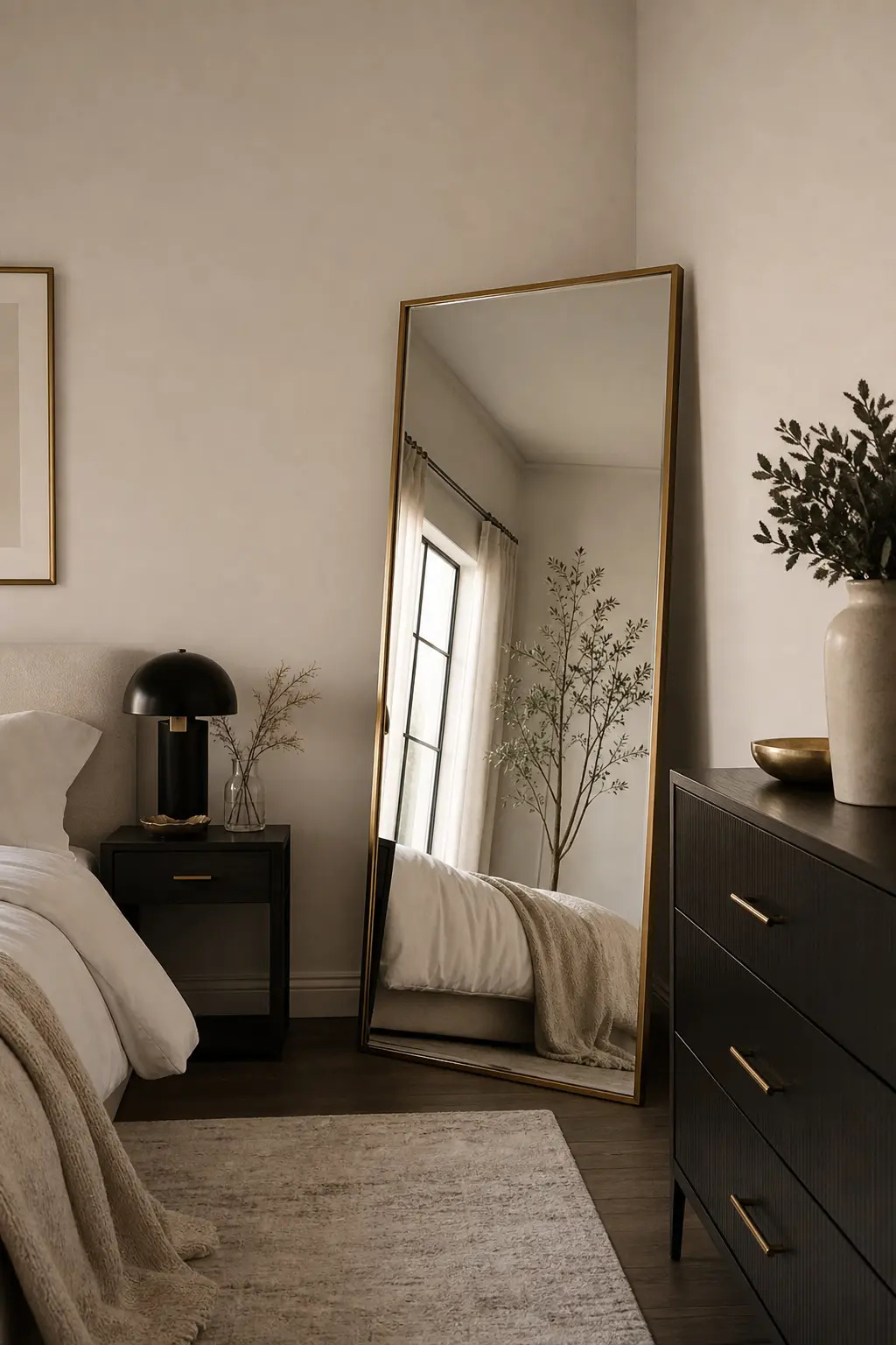 Modern Bedroom Mirror Corner Decor Ideas