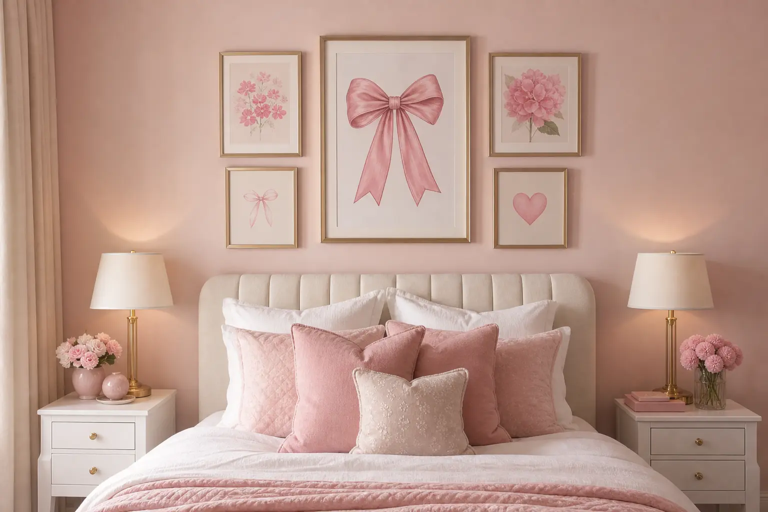 Pink Girly Room Wall Decor Ideas