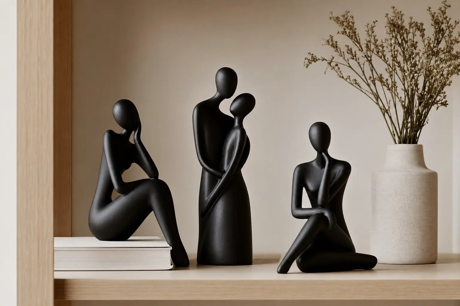 Black Abstract Figurine Set Ideas