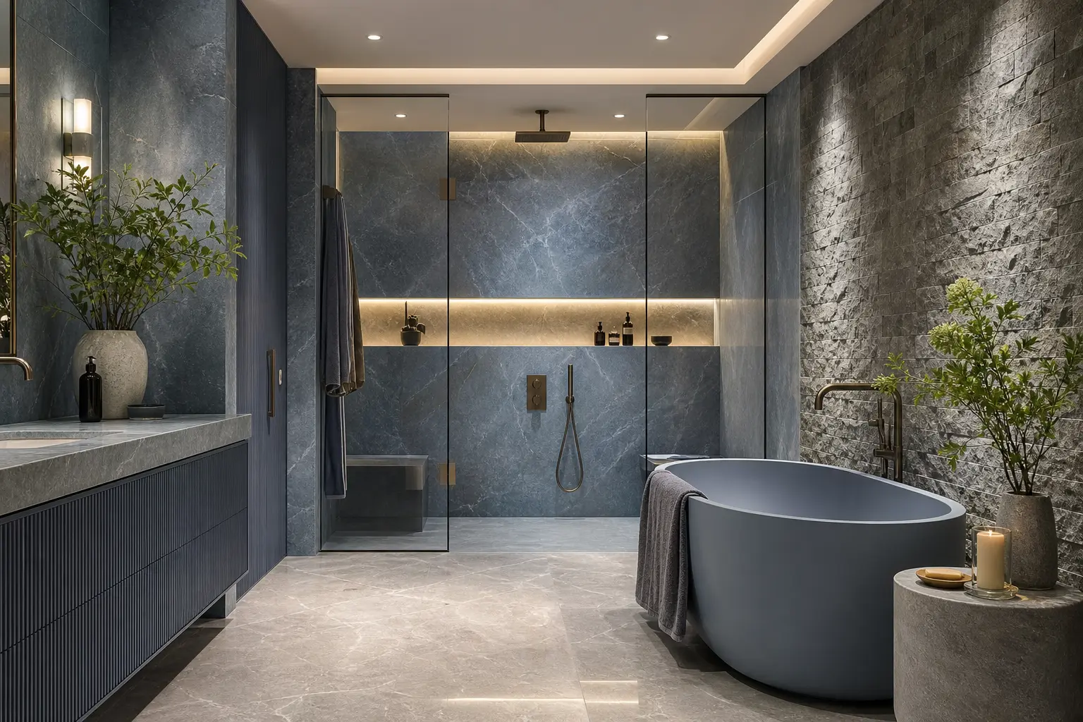 Dusty Blue Luxury Bathroom Ideas