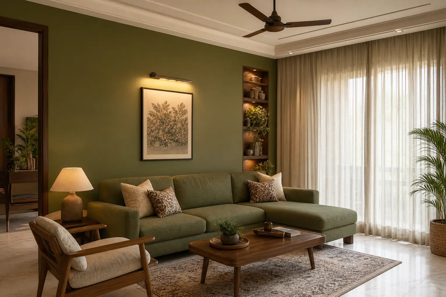 Aesthetic Olive Green Living Room Decor Ideas