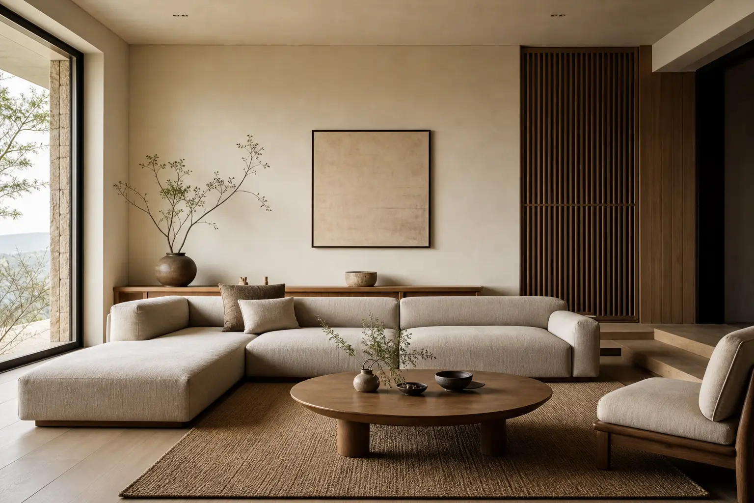 Modern Warm Japandi Living Room Ideas