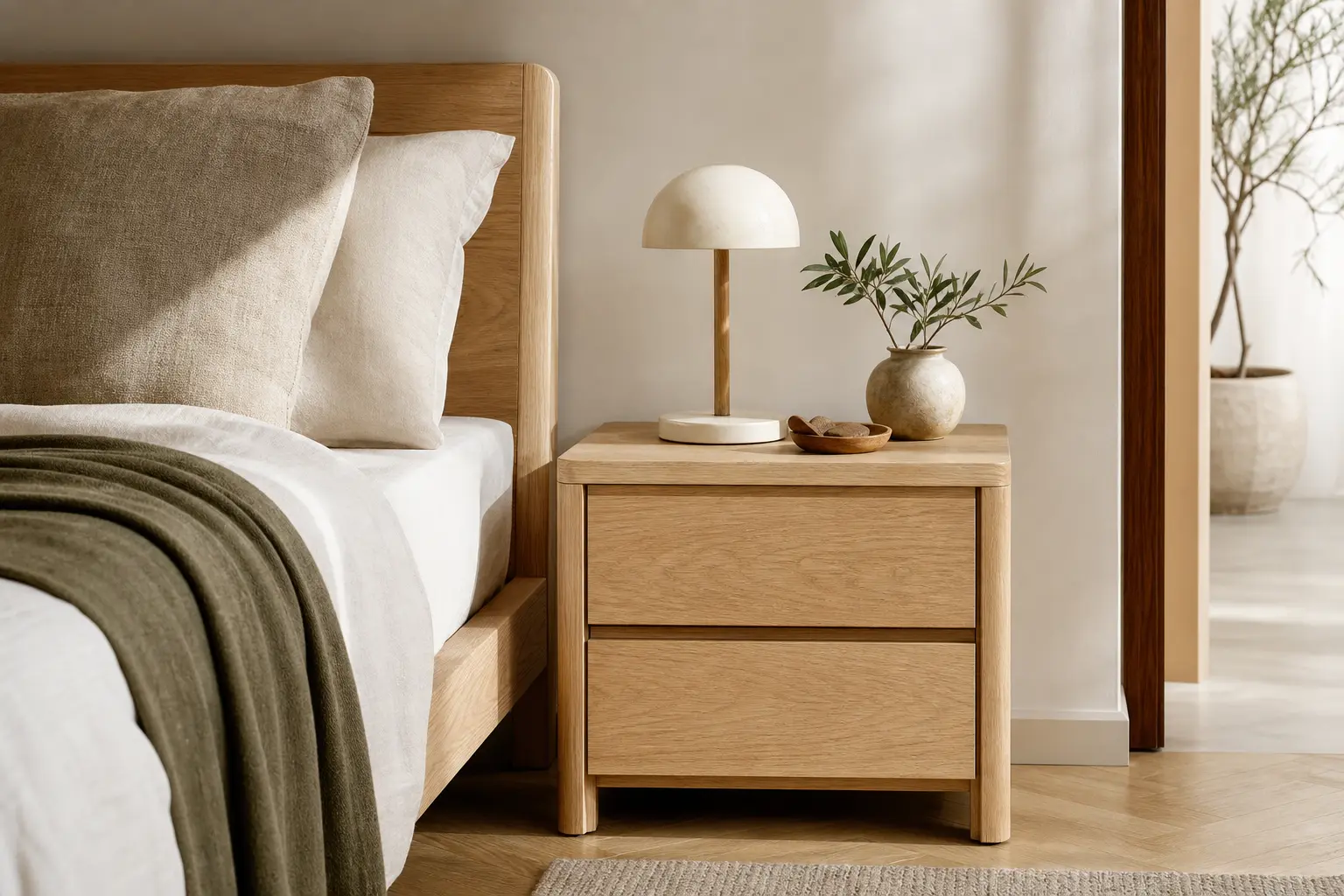 Solid Wood Bedside Table Ideas