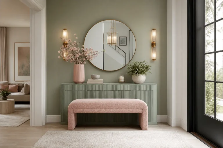 Sage Green & Blush Pink Entryway Decor Ideas